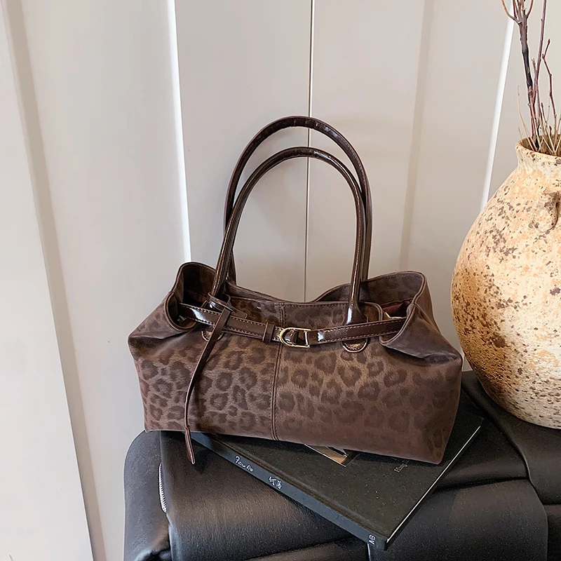 Luxury Bags In Sale - Leopardo impressão linha de costura ferrolho