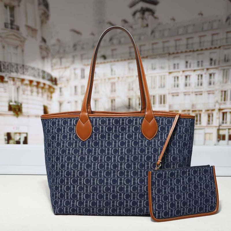 Bolsa Tote de Denim com Monogr - Tote Bag Leather Monogram avaliação e preço