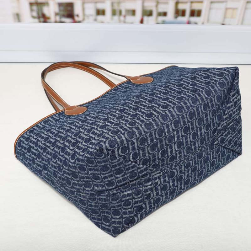 Bolsa Tote de Denim com Monogr - Tote Bag Leather Monogram avaliação e preço