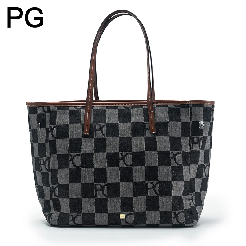 Bolsa Tote Xadrez Retrô Femini - Tote Bag Leather Monogram avaliação e preço