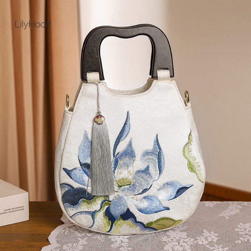Mulheres retro chique floral b - Luxury Bags Medium Size avaliação e preço